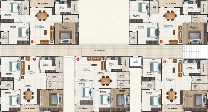 Floor Plan of Jubilee Lakshmi Nivas in LB Nagar, Hyderabad - Image 204020