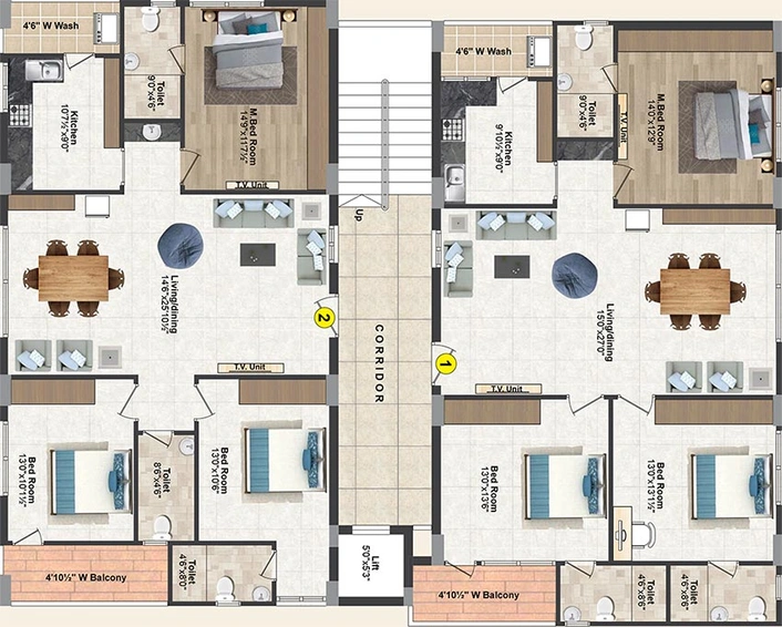 Floor Plan of Jubilee Platina in LB Nagar, Hyderabad - Image 204025