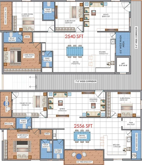 Floor Plan of Saanvi Antalya Homes in Narsingi, Hyderabad - Image 204057