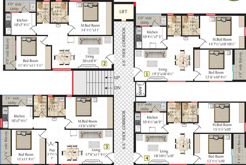 Floor Plan of Shriya Symphony in Langar House, Hyderabad - Image 204178