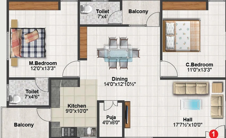2 BHK Flat in Smartcity Park View in Vanasthalipuram, Hyderabad - Image 827314