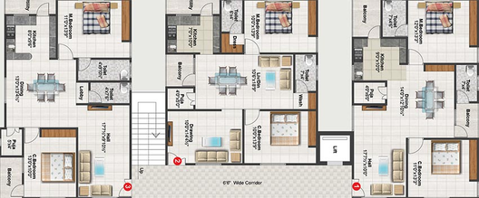 Floor Plan of Smartcity Park View in Vanasthalipuram, Hyderabad - Image 204193