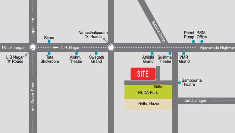 Location of Smartcity Park View in Vanasthalipuram, Hyderabad - Image 204192