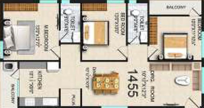 3 BHK Flat in Vasavi Sukhii Balaji Bhuvana in Mangalam, Hyderabad - Image 827317