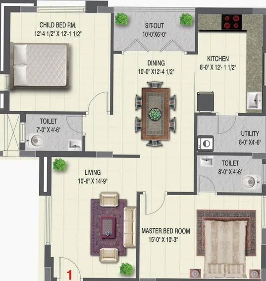 2 BHK Flat in Gruhashilpi Geetanjali in LB Nagar, Hyderabad - Image 827350