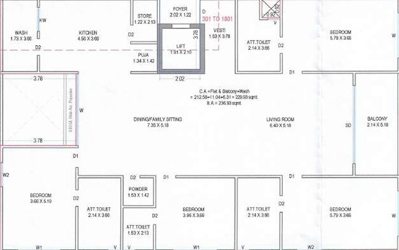4 BHK Flat in Waves Live by the River in Pal, Surat - Image 827359