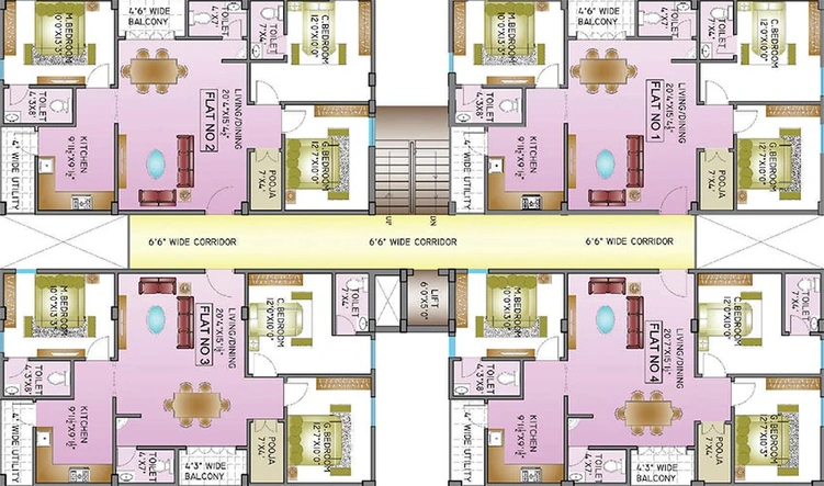 Floor Plan of Gruhashilpi Sumanjali in Kompally, Hyderabad - Image 204315
