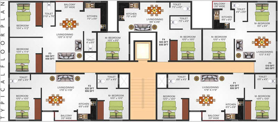 Floor Plan of Prabhavathi Landmark in Electronic City, Bangalore - Image 204320