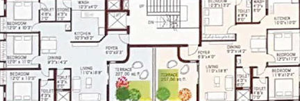Floor Plan of Arya Silver Rosette in Vasna Bhayli Main Road, Vadodara - Image 204355