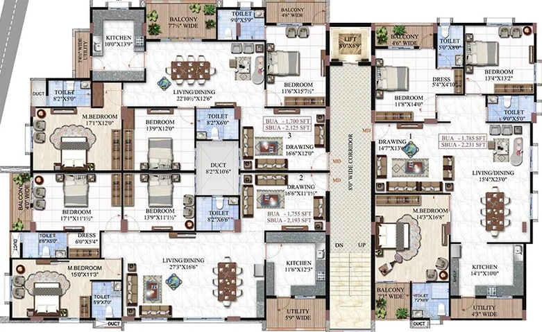 Floor Plan of Maphar One in Lakdikapul, Hyderabad - Image 204372