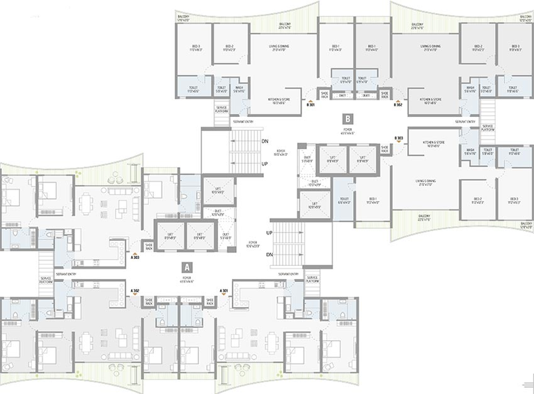 Floor Plan of Sorrento Rosette in Bhayli Road, Vadodara - Image 204390