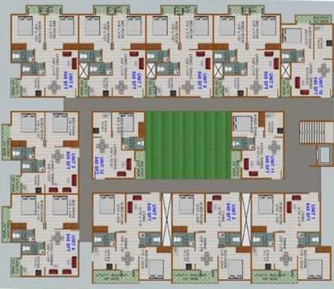 Floor Plan of Prabhavathi Ridge in Hulimavu, Bangalore - Image 204405