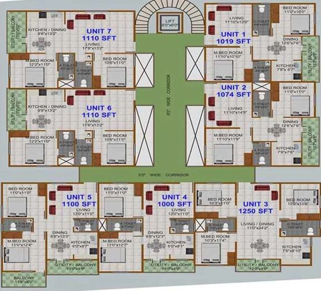 Floor Plan of Prabhavathi Sri Krishna in JP Nagar, Bangalore - Image 204462