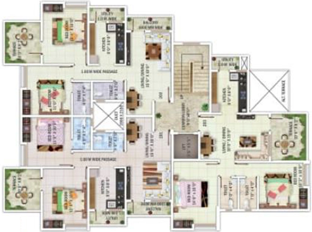 Floor Plan of Goodwill Maharaja Residency in Zingabai Takli, Nagpur - Image 118287