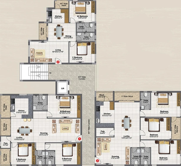 Floor Plan of PGR Aspire in Attapur, Hyderabad - Image 204485