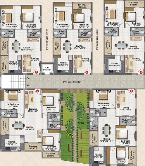 Floor Plan of PGR Crest in Hyderguda, Hyderabad - Image 204533