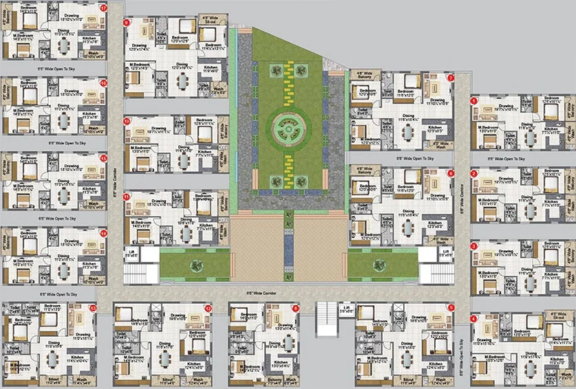 Floor Plan of PGR Divine in Hyderguda, Hyderabad - Image 204552