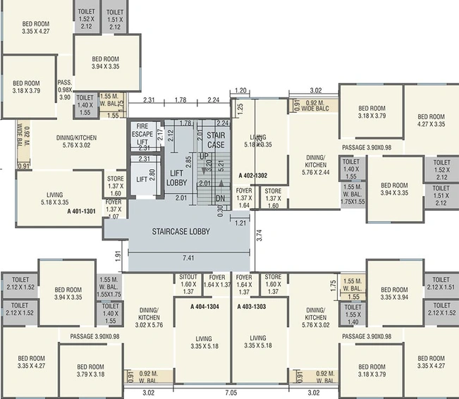 Floor Plan of Sky Gateway in Waghodia Road, Vadodara - Image 204659
