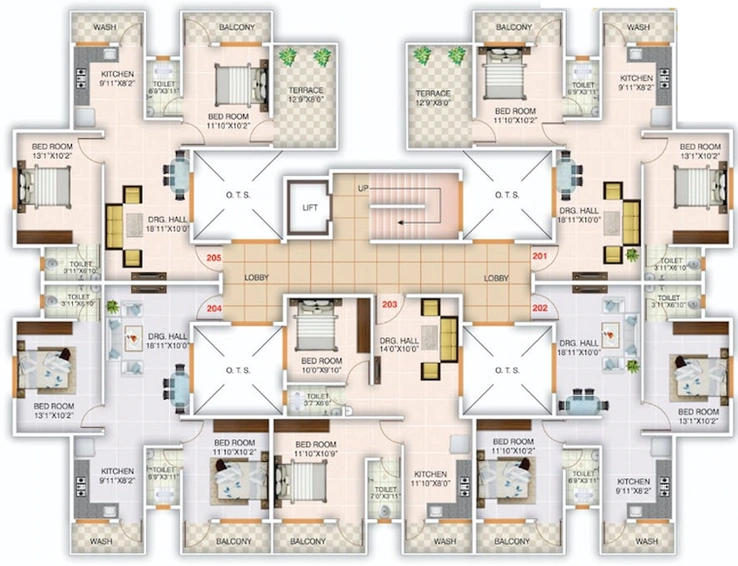 Floor Plan of National Royal Enclave in Besa, Nagpur - Image 118699