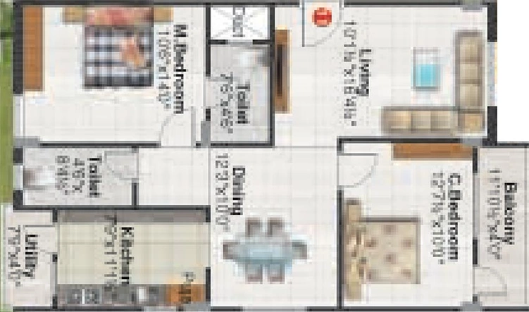 2 BHK Flat in Shubham Greens in Manikonda, Hyderabad - Image 827496