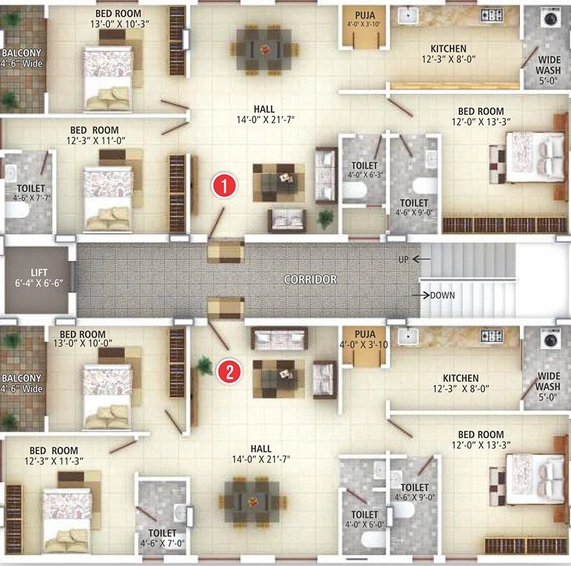 Floor Plan of Rathi Sri Tirumala Golden Pride in Mallapur, Hyderabad - Image 204684