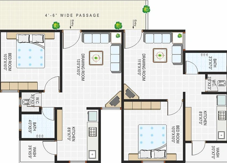 2 BHK Flat in Suraksha Aakruthi Township in Uppal, Hyderabad - Image 827507