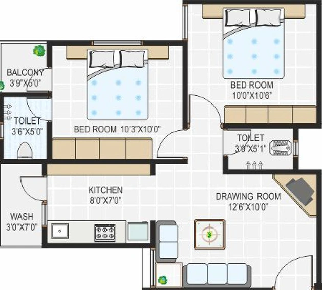 2 BHK Flat in Suraksha Aakruthi Township in Uppal, Hyderabad - Image 827508