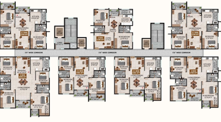 Floor Plan of United Sai Greenwoods Phase 2 in Whitefield, Bangalore - Image 204722