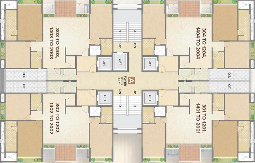 Floor Plan of DV The Privilon in Kudasan, Gandhinagar - Image 204762