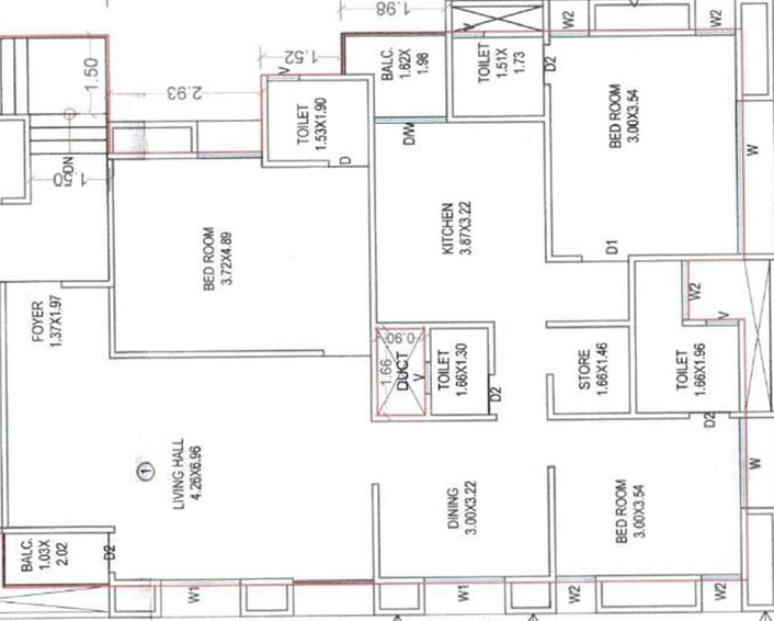 3 BHK Flat in Sophisticated Shubham Aura in Subhanpura, Vadodara - Image 827553