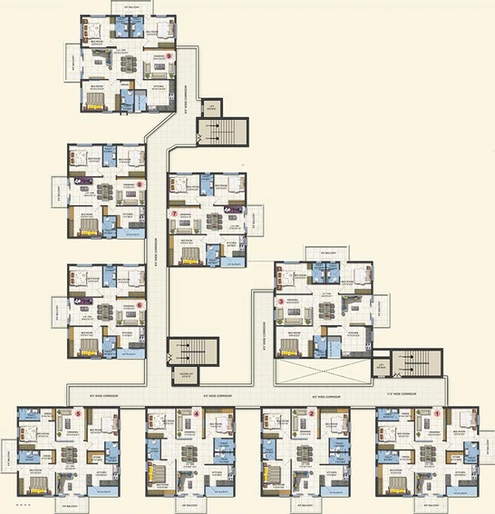 Floor Plan of Aditya Fortune Heights in Hitech City, Hyderabad - Image 204972