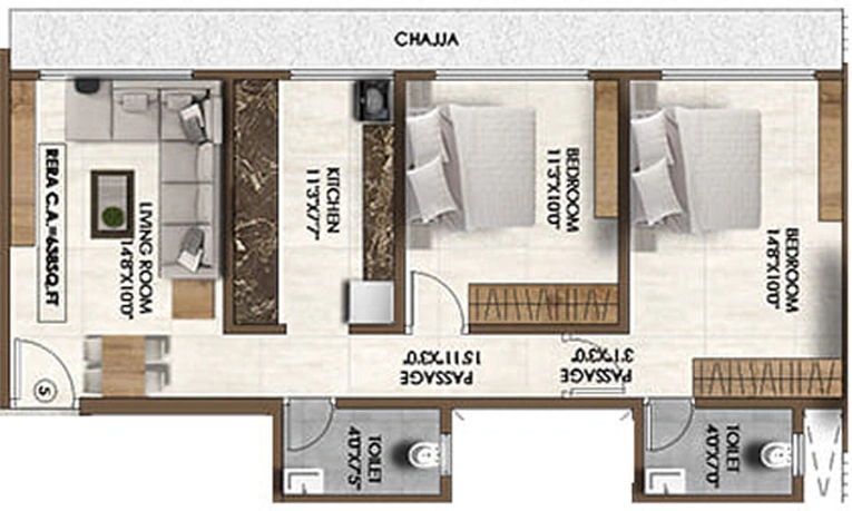 2 BHK Flat in PCPL Nirvana Residency in Malad West, Mumbai - Image 459861