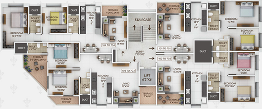 Floor Plan of Balaji Oriana Nest in Baner, Pune - Image 116884