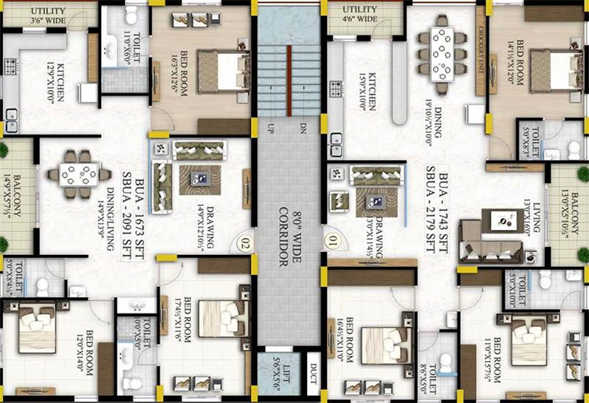Floor Plan of Maphar Rock Castle in Castle Hills, Hyderabad - Image 205088