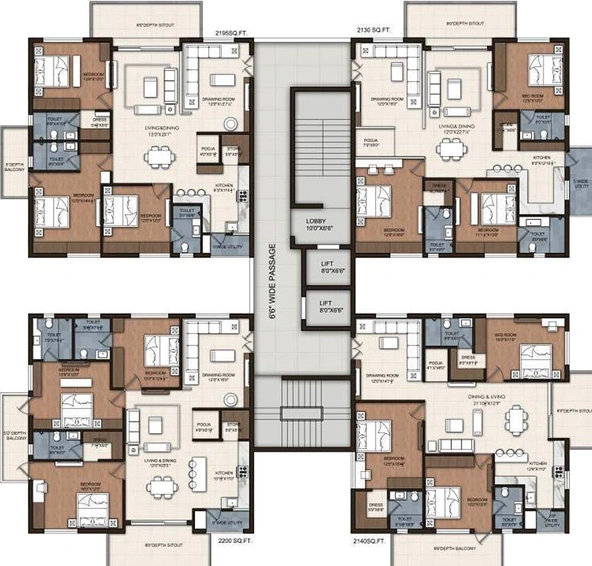 Floor Plan of Om Sree Brilliance in Sainikpuri, Hyderabad - Image 205138