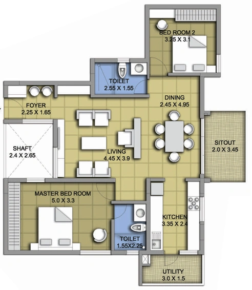 2 BHK Flat in ATZ Rock View in Thanisandra, Bangalore - Image 827694