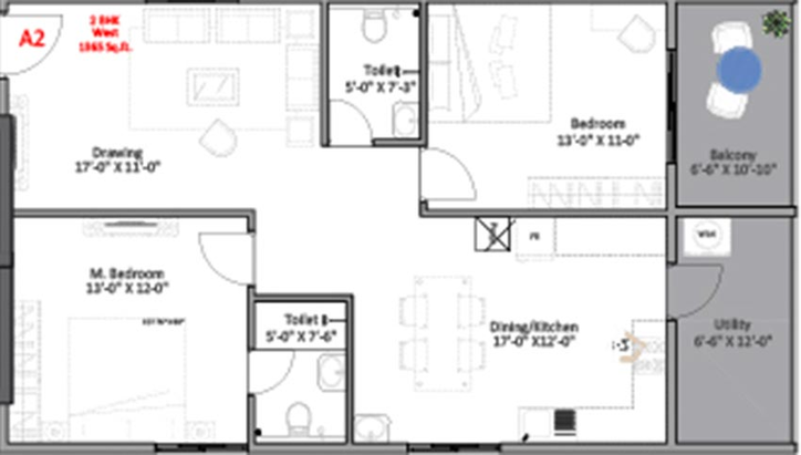 2 BHK Flat in Anmol Livana in Patancheru, Hyderabad - Image 827698