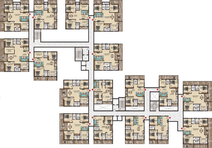 Floor Plan of Anmol Terrasa in Miyapur, Hyderabad - Image 205279
