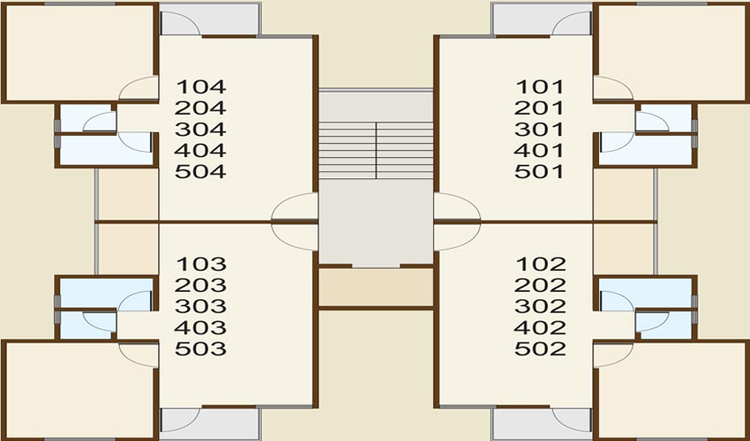 Floor Plan of Karmaa Residency in Pratap Nagar, Vadodara - Image 117809