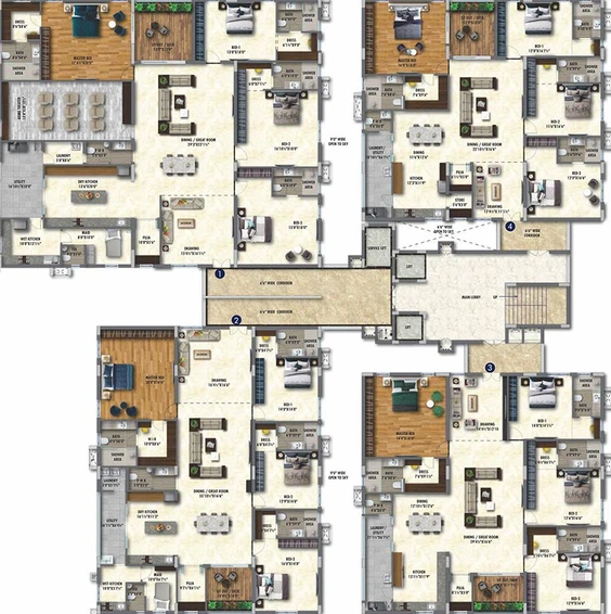 Floor Plan of Sai Raghavendra BR Icon in Banjara Hills, Hyderabad - Image 205592