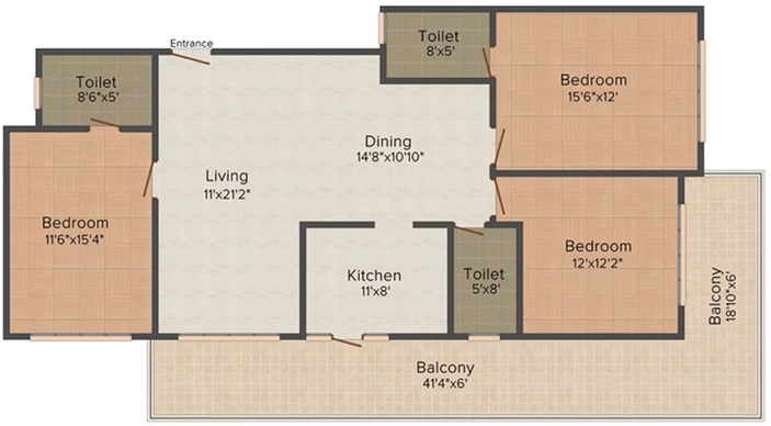 3 BHK Flat in Elegant Bristol in Banaswadi, Bangalore - Image 827793