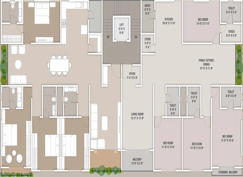 Floor Plan of Aries Oasis in Vasna Road, Vadodara - Image 117135