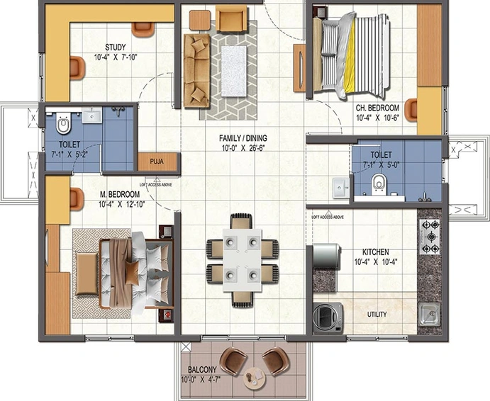 3 BHK Flat in Urbanrise Opulence in Bachupally, Hyderabad - Image 827833