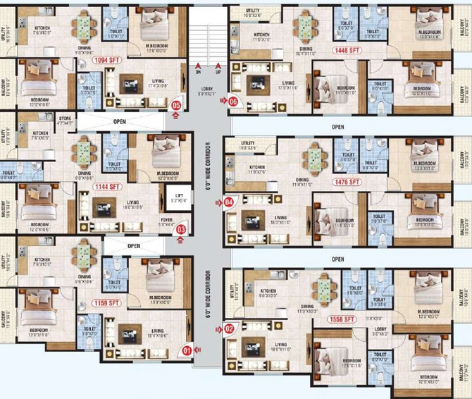 Floor Plan of Everest Lake View in JP Nagar, Bangalore - Image 205759