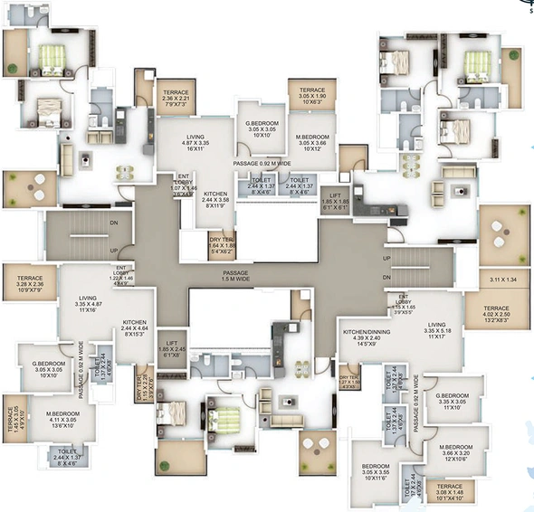 Floor Plan of Aaiji Lake Shore in Dhanori, Pune - Image 205825