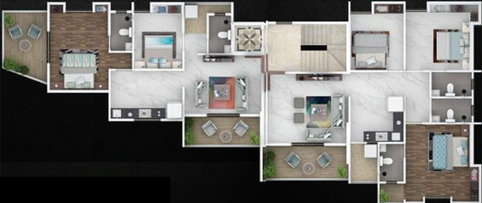 Floor Plan of Amol 66 Gulmohar in Baner, Pune - Image 205840