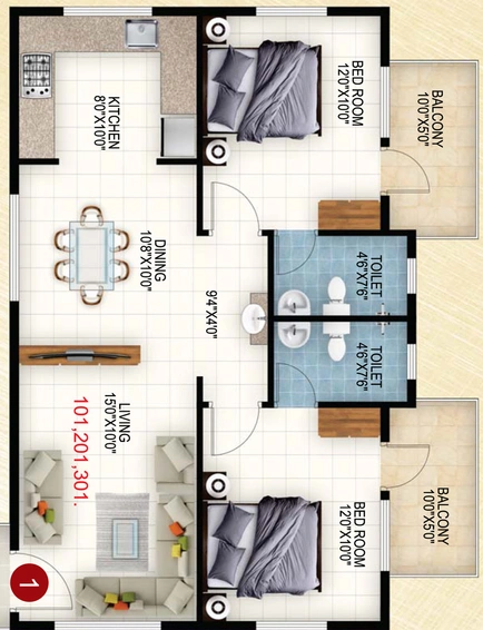 2 BHK Flat in Vashnavi Grandeur in Horamavu, Bangalore - Image 827870