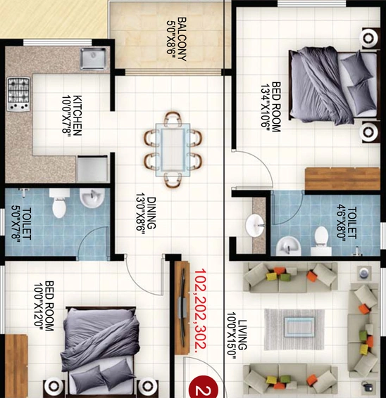2 BHK Flat in Vashnavi Grandeur in Horamavu, Bangalore - Image 827869