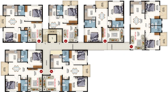 Floor Plan of Vashnavi Grandeur in Horamavu, Bangalore - Image 205868