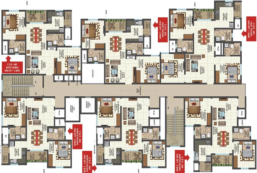 Floor Plan of ATZ Ultima Smarthomes in Rachenahalli, Bangalore - Image 205881